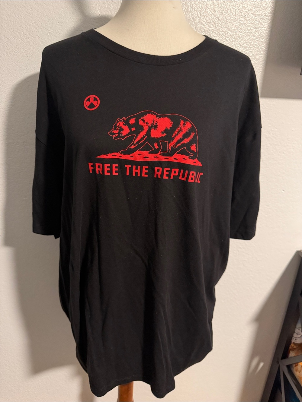 Magpul Black Tee with Red Bear 'FREE THE REPUBLIC' Graphic